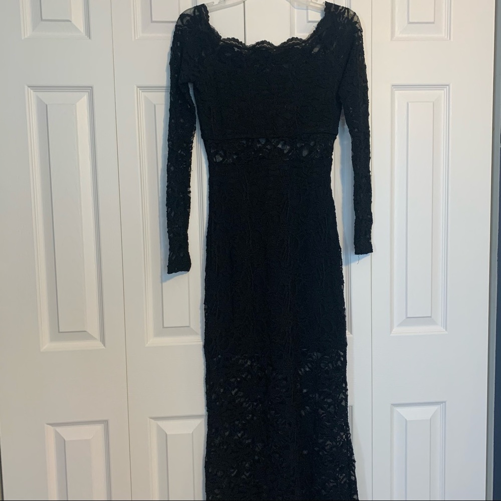 Lace Floor Length Dress